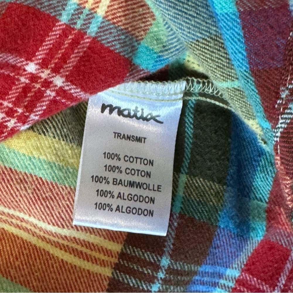 Matix Mens Colourful Plaid Button-Up Shirt Size M Work Office Event Party - Picture 7 of 7